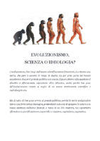 EVOLUZIONISMO SCIENZA O IDEOLOGIA
