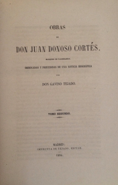 scritti vari di Juan Donoso Cortes